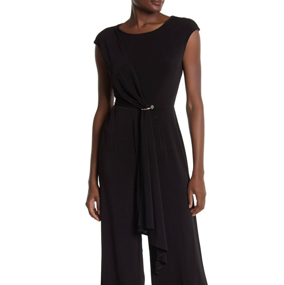 T Tahari Sash O-Ring Knit Jumpsuit